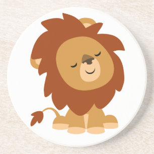 Cute Peaceful Cartoon Lion Coaster