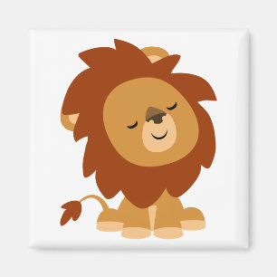 Cute Peaceful Cartoon Lion Magnet