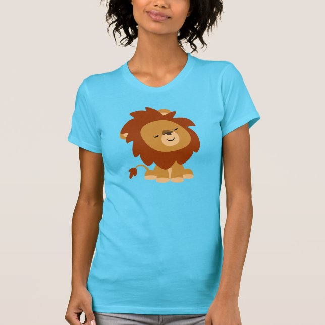Cute Peaceful Cartoon Lion Women T-Shirt (Front)