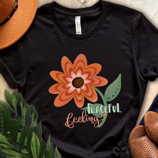 Cute Peaceful Feeling Orange Flower Inspirivity T-Shirt (Creator Uploaded)
