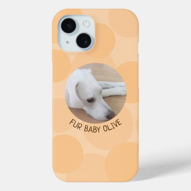Cute Peach Bubbles Design Round Dog Photo Case-Mate iPhone Case (Back)