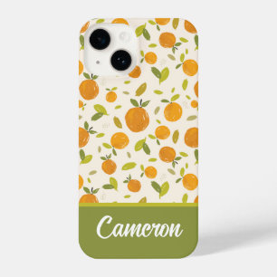 Cute Peach Fruit Pattern iPhone 14 Case