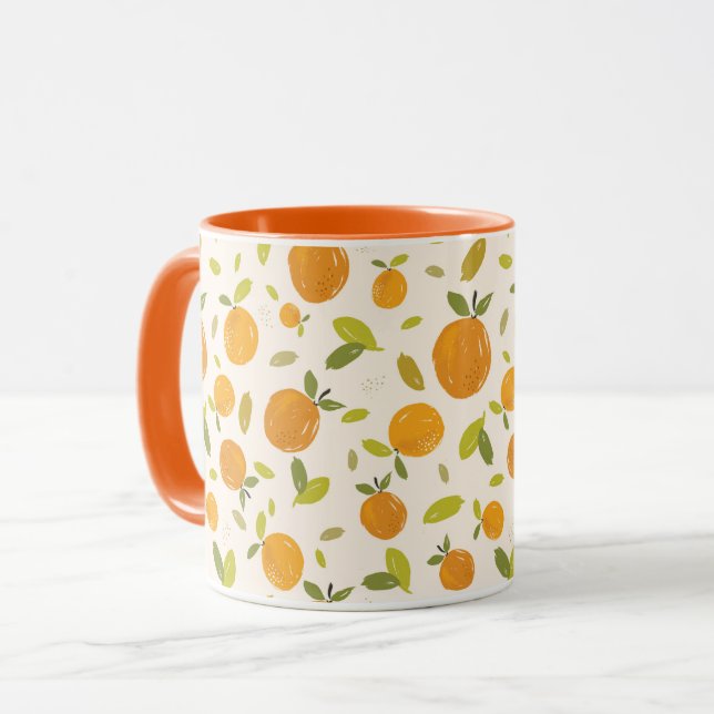 Cute Peach Fruit Pattern Mug (Front Left)