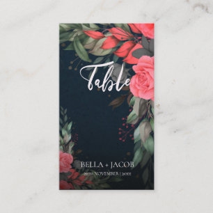 Cute Peach Orange Grey Floral Script Wedding Place Card