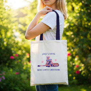 Cute Peach Purple Pastel Cheetah Family Tote Bag