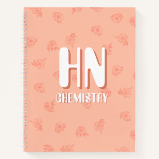 Cute Peachy Notebook with initials 