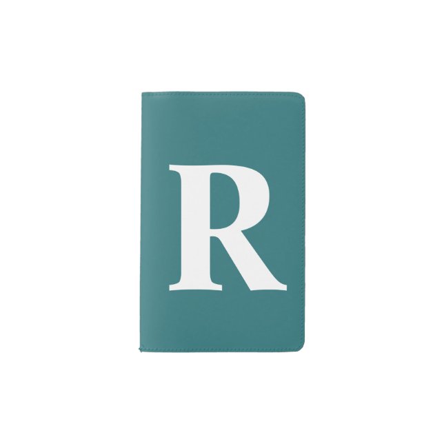 Cute Peacock Blue Personalised Monogram Pocket Moleskine Notebook (Front)