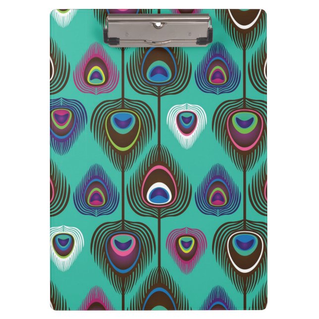 cute peacock feather pattern clipboard (Front)