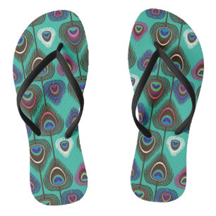 cute peacock feather pattern jandals