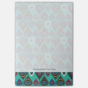 cute peacock feather pattern post-it notes