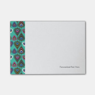 cute peacock feather pattern post-it notes