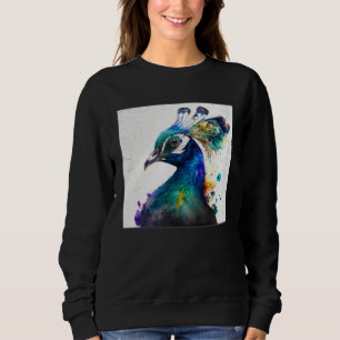 Cute Peacock Paint Splatter Colorful Gorgeous Uniq Sweatshirt