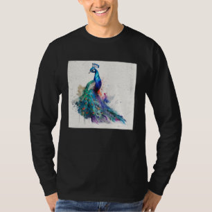 Cute Peacock Paint Splatter Colorful Gorgeous Uniq T-Shirt