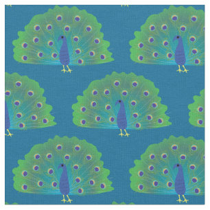 Cute Peacocks Colourful Kids Decor Fabric
