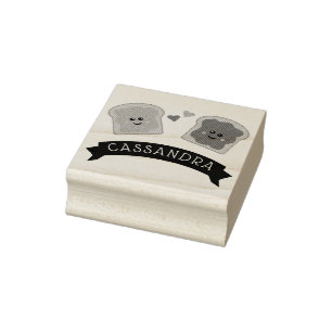 Cute Peanut Butter and Jelly Rubber Stamp