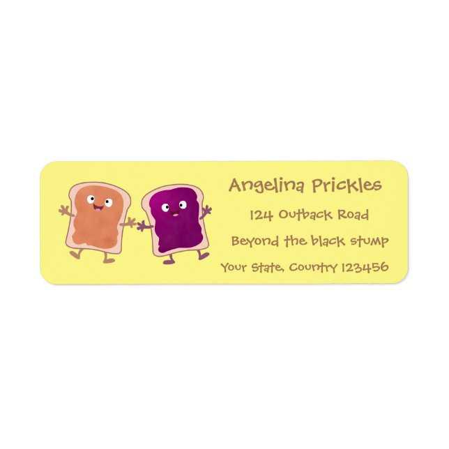 Cute peanut butter and jelly sandwich cartoon (Front)