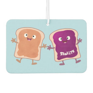 Cute peanut butter and jelly sandwich cartoon car air freshener