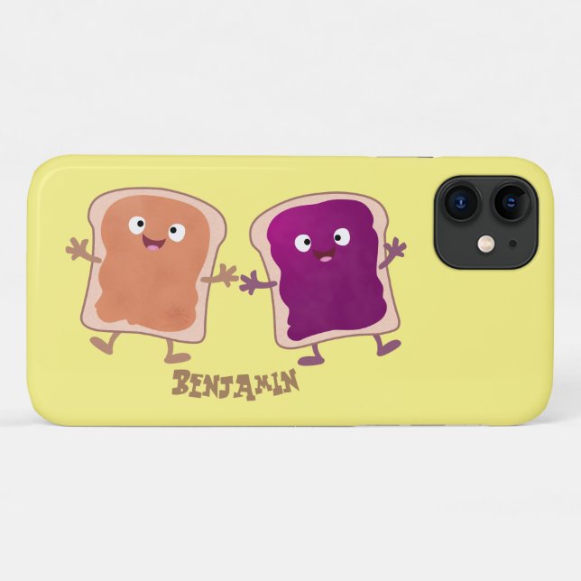 Cute peanut butter and jelly sandwich cartoon Case-Mate iPhone case (Back (Horizontal))