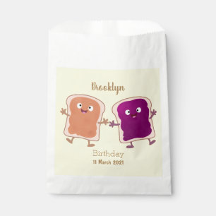 Cute peanut butter and jelly sandwich cartoon favour bags