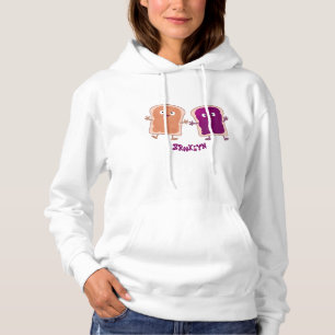 Cute peanut butter and jelly sandwich cartoon hoodie
