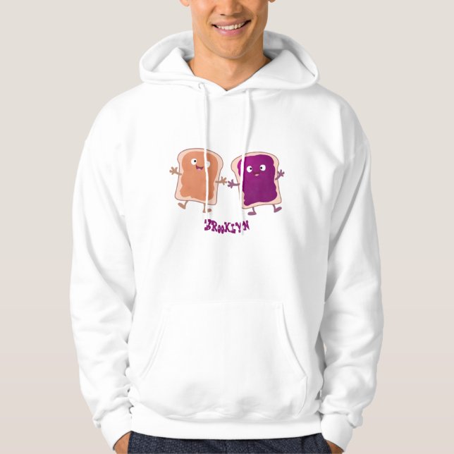 Cute peanut butter and jelly sandwich cartoon hoodie (Front)