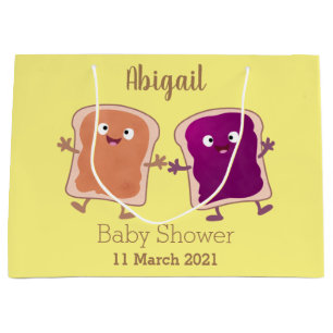 Cute peanut butter and jelly sandwich cartoon  large gift bag