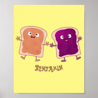 Cute peanut butter and jelly sandwich cartoon