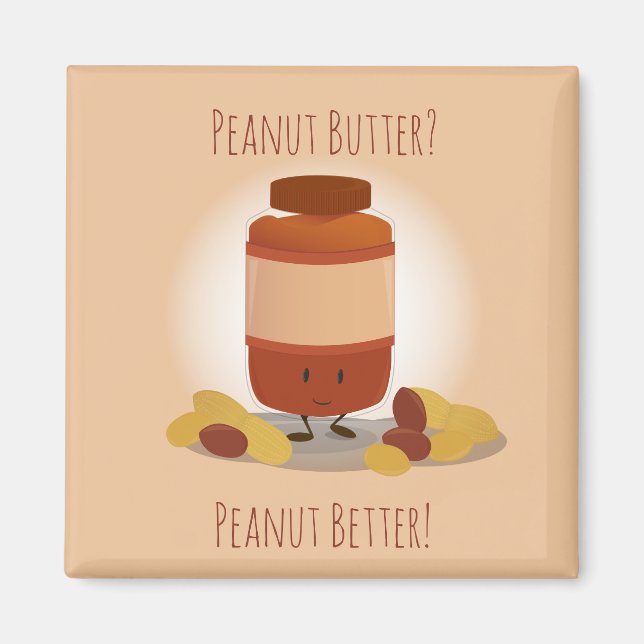 Cute Peanut Butter Jar | Magnet (Front)