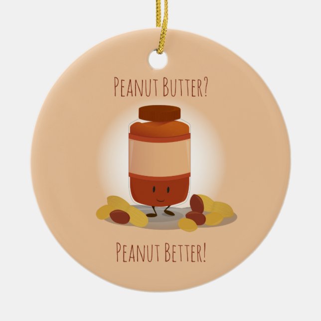 Cute Peanut Butter Jar | Ornament (Front)
