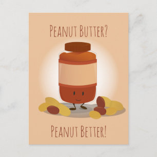 Cute Peanut Butter Jar Postcard