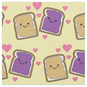 Cute Peanut Butter & Jelly Kids PBJ Kawaii Cartoon Fabric