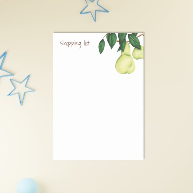 Cute Pear Fruit Shopping List Post-it Notes (Creator Uploaded)