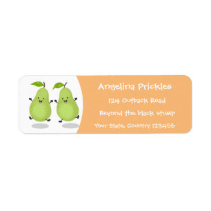 Cute pear pair cartoon illustration
