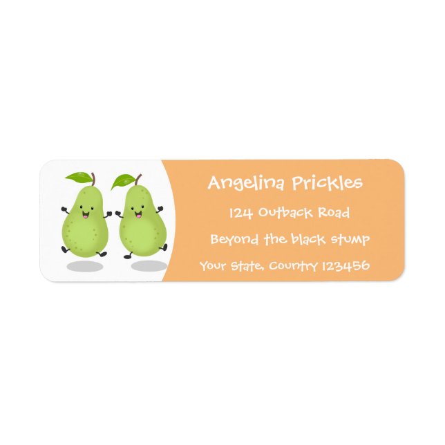Cute pear pair cartoon illustration (Front)