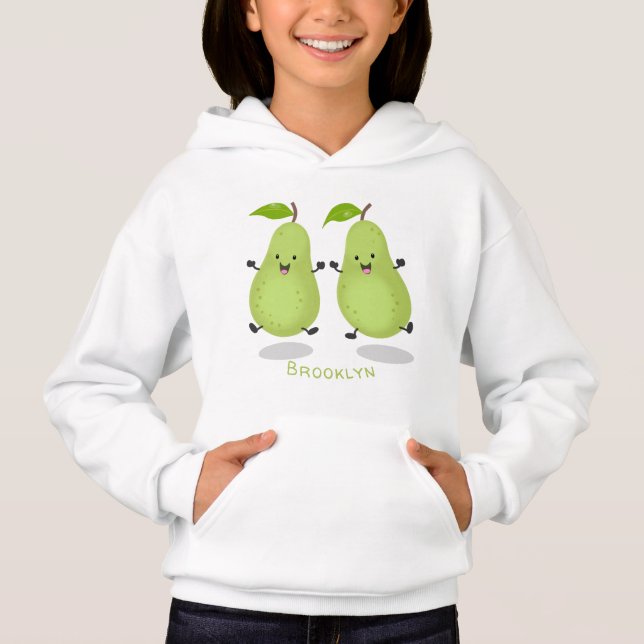 Cute pear pair cartoon illustration (Front)