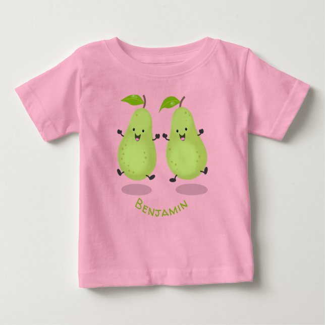 Cute pear pair cartoon illustration baby T-Shirt (Front)