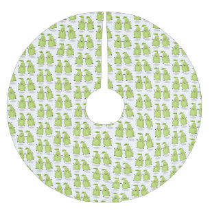 Cute pear pair cartoon illustration brushed polyester tree skirt