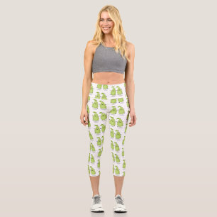 Cute pear pair cartoon illustration capri leggings