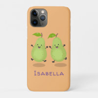 Cute pear pair cartoon illustration