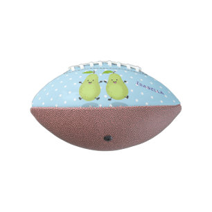 Cute pear pair cartoon illustration football