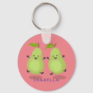 Cute pear pair cartoon illustration key ring
