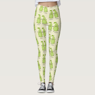 Cute pear pair cartoon illustration leggings