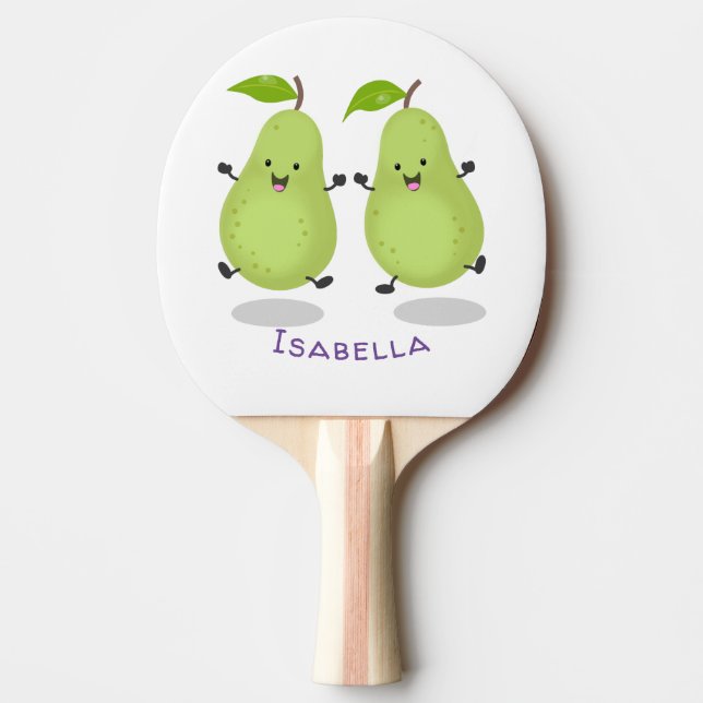 Cute pear pair cartoon illustration ping pong paddle (Front)
