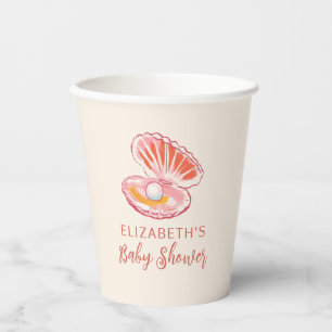 Cute Pearl Girl Baby Shower  Paper Cups
