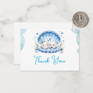 Cute Pearl Love in a Magical Seashell Thank You Card