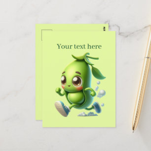 Cute peas lovers add text postcard