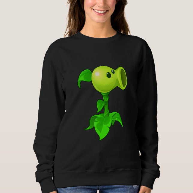 Cute Peashooter Nostalgia Plants And Zombies Leaf  Sweatshirt (Front)