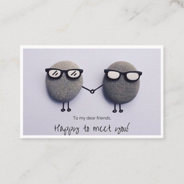 Cute Pebble Friends Greeting Card (Front)