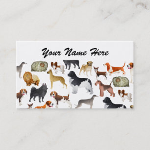 Cute Pedigree Pet Dog Wallpaper Design Business Card