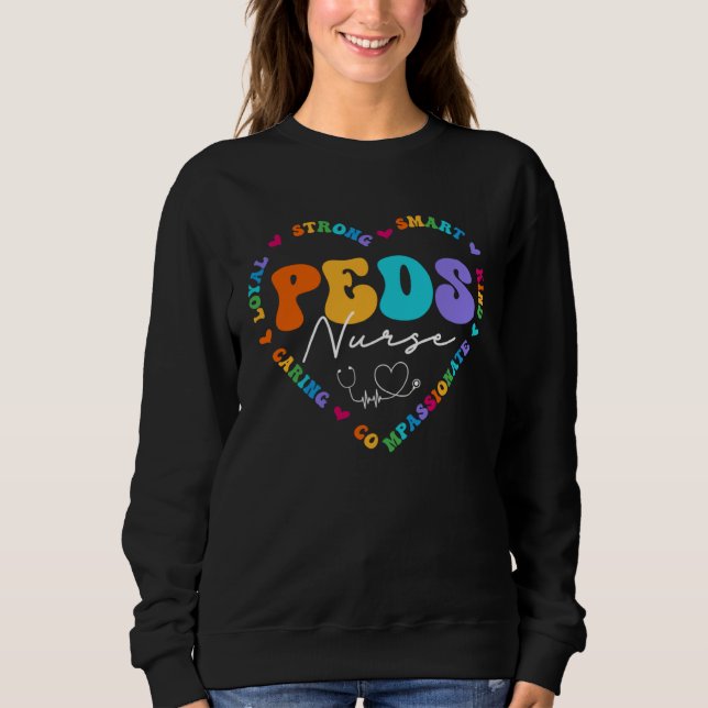 Cute PEDS Nurse Squad Appreciation Nursing Sweatshirt (Front)